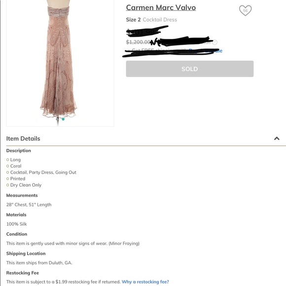 Carmen Marc Valvo gown - Picture 3 of 3